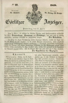 Görlitzer Anzeiger. 1848, № 17 (27 April) + dod.
