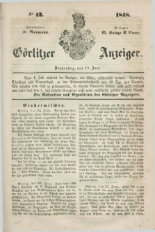 Görlitzer Anzeiger. 1848, № 43 (29 Juni) + dod.