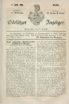 Görlitzer Anzeiger. 1848, № 69/70 (31 August) + dod.