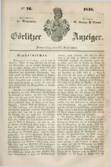 Görlitzer Anzeiger. 1848, № 76 (12 September) + dod.