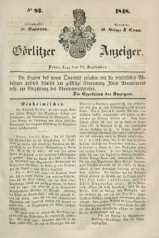 Görlitzer Anzeiger. 1848, № 82 (28 September) + dod. + wkładka