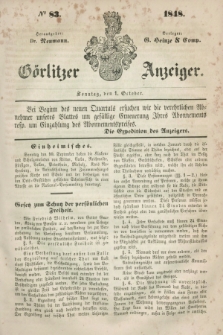 Görlitzer Anzeiger. 1848, № 83 (1 October)