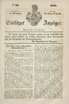 Görlitzer Anzeiger. 1848, № 85 (5 October) + dod.