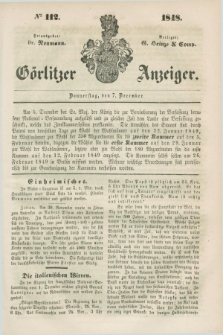 Görlitzer Anzeiger. 1848, № 112 (7 December) + dod.