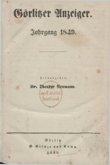Görlitzer Anzeiger. 1849, № 1/2 (4 Januar) + dod.