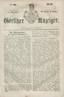 Görlitzer Anzeiger. 1849, № 18 (11 Februar) + dod.