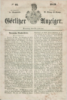 Görlitzer Anzeiger. 1849, № 21 (18 Februar)