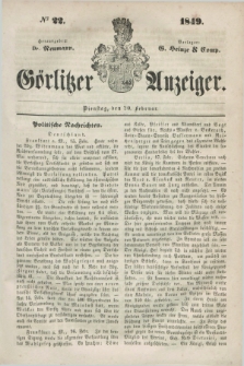 Görlitzer Anzeiger. 1849, № 22 (20 Februar)