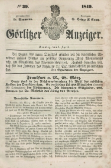Görlitzer Anzeiger. 1849, № 39 (1 April)
