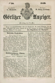 Görlitzer Anzeiger. 1849, № 58 (15 Mai)