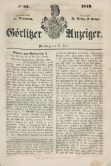Görlitzer Anzeiger. 1849, № 85 (17 Juli)