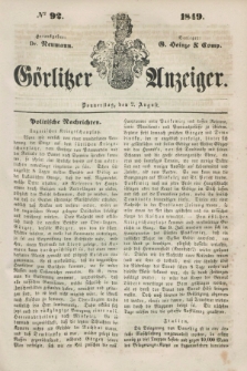 Görlitzer Anzeiger. 1849, № 92 (2 August) + dod.