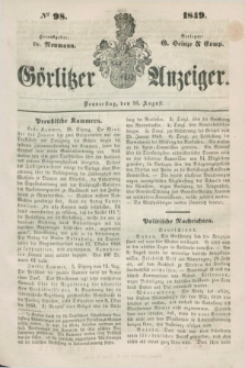 Görlitzer Anzeiger. 1849, № 98 (16 August) + dod.