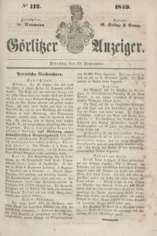 Görlitzer Anzeiger. 1849, № 112 (18 September)