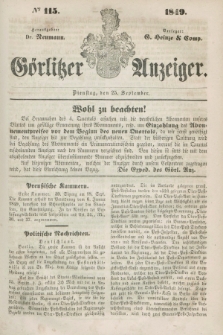 Görlitzer Anzeiger. 1849, № 115 (25 September)