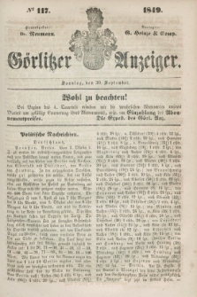 Görlitzer Anzeiger. 1849, № 117 (30 September)