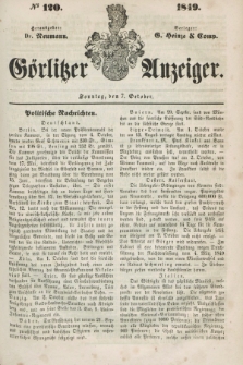Görlitzer Anzeiger. 1849, № 120 (7 October)