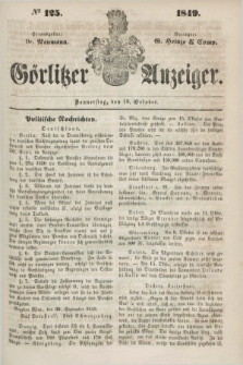 Görlitzer Anzeiger. 1849, № 125 (18 October) + dod.