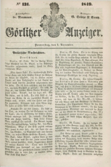 Görlitzer Anzeiger. 1849, № 131 (1 November) + dod.