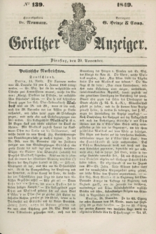 Görlitzer Anzeiger. 1849, № 139 (20 November)