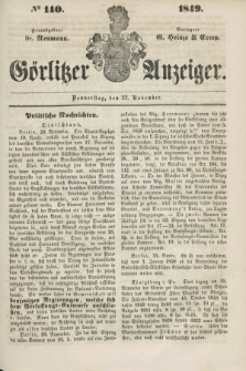 Görlitzer Anzeiger. 1849, № 140 (22 November) + dod.