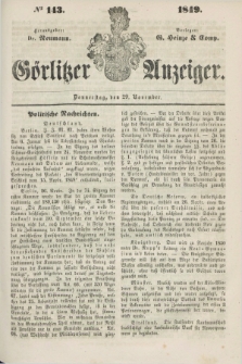 Görlitzer Anzeiger. 1849, № 143 (29 November) + dod.
