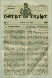 Görlitzer Anzeiger. 1851, № 7 (16 Januar) + dod.
