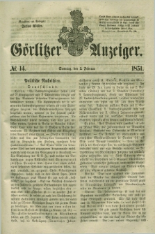 Görlitzer Anzeiger. 1851, № 14 (2 Februar) + dod.
