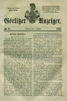 Görlitzer Anzeiger. 1851, № 18 (11 Februar) + dod.