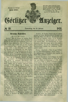 Görlitzer Anzeiger. 1851, № 19 (13 Februar) + dod.
