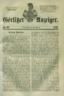 Görlitzer Anzeiger. 1851, № 22 (20 Februar) + dod.