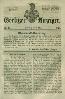 Görlitzer Anzeiger. 1851, № 34 (20 März) + dod.