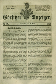 Görlitzer Anzeiger. 1851, № 46 (17 April) + dod.