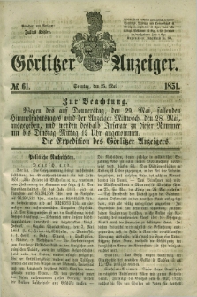 Görlitzer Anzeiger. 1851, № 61 (25 Mai) + dod.
