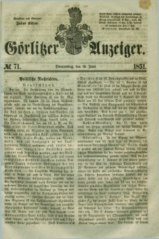 Görlitzer Anzeiger. 1851, № 71 (19 Juni) + dod.