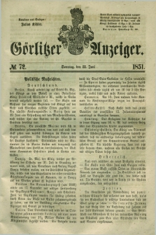 Görlitzer Anzeiger. 1851, № 72 (22 Juni) + dod.