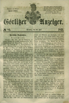 Görlitzer Anzeiger. 1851, № 84 (20 Juli) + dod.