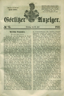 Görlitzer Anzeiger. 1851, № 85 (22 Juli)