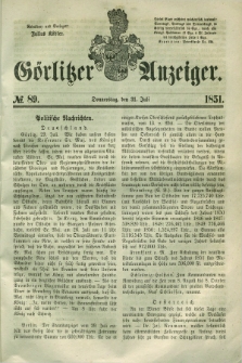 Görlitzer Anzeiger. 1851, № 89 (31 Juli) + dod.