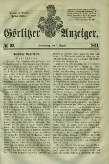 Görlitzer Anzeiger. 1851, № 92 (7 August) + dod.