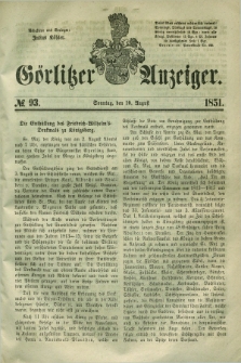 Görlitzer Anzeiger. 1851, № 93 (10 August) + dod.