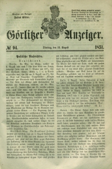 Görlitzer Anzeiger. 1851, № 94 (12 August)