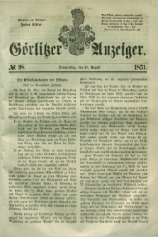 Görlitzer Anzeiger. 1851, № 98 (21 August) + dod.
