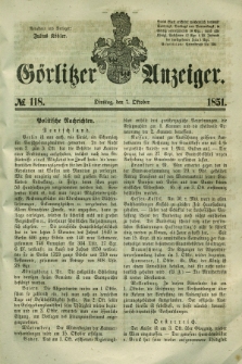 Görlitzer Anzeiger. 1851, № 118 (7 Oktober)