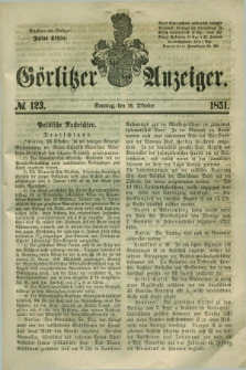 Görlitzer Anzeiger. 1851, № 123 (19 Oktober) + dod.