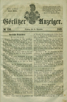 Görlitzer Anzeiger. 1851, № 136 (18 November)