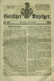 Görlitzer Anzeiger. 1851, № 137 (20 November) + dod.