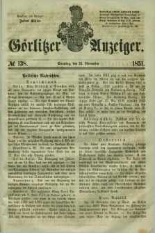 Görlitzer Anzeiger. 1851, № 138 (23 November) + dod.