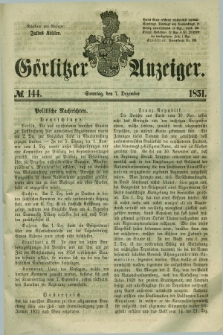 Görlitzer Anzeiger. 1851, № 144 (7 Dezember) + dod.