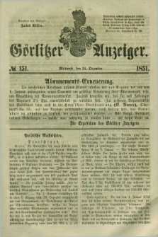 Görlitzer Anzeiger. 1851, № 151 (24 Dezember) + dod.
